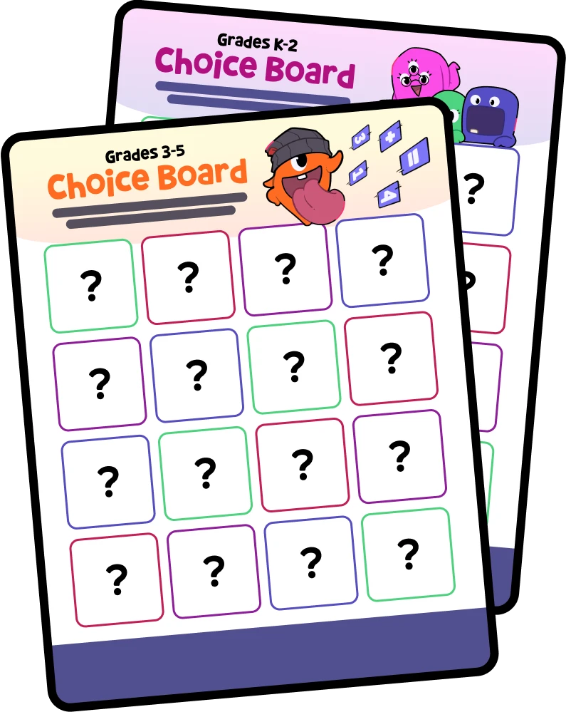Preview of the PlayMath.org We Are Teachers choice board printable